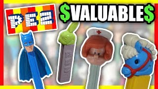 10 PEZ CANDY DISPENSERS WORTH MONEY  VINTAGE ITEMS TO LOOK FOR AT THRIFT STORES [upl. by Anaillil]