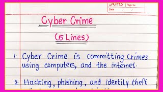 Cyber Crime Essay 5 Lines in English  5 Lines on Crime Essay on Cyber Crime Cyber Crime Paragraph [upl. by Ailla]