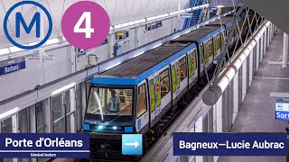 Paris Métro ligne 4  MP05  Porte dOrléans  Bagneux—Lucie Aubrac [upl. by Anirba]