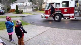 Fire truck surprises Will for 4th Birthday [upl. by Rauch166]