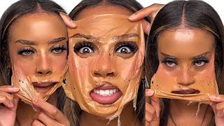 PEELING OFF A FULL FACE OF MAKEUP 😳 [upl. by Aronoff]