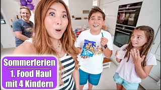 Sommerferien Einkaufen mit 4 Kindern 😍 Takis live Test amp XXL Food Haul  Mamiseelen [upl. by Kelda]