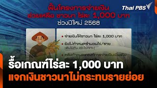 รื้อเกณฑ์ไร่ละ 1000 บาท แจกเงินชาวนาไม่กระทบรายย่อย  วันใหม่ไทยพีบีเอส  21 พย 67 [upl. by Rimidalv]