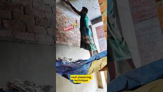 Perfect roof ceiling plastering  Roof plastering technique youtubeshorts construction [upl. by Nile]