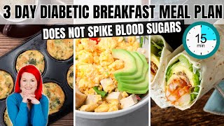 QUICK amp SIMPLE Diabetic Breakfast Ideas  3Day Breakfast Meal Plan For Diabetes In 15 Minutes [upl. by Aerdnat249]