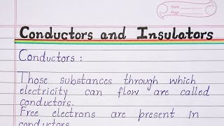 Conductors and Insulators [upl. by Dayna]