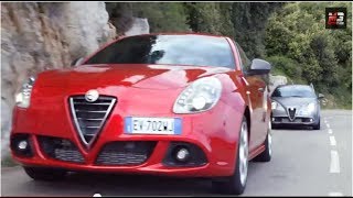 ALFA ROMEO GIULIETTA QUADRIFOGLIO VERDE VS MITO QUADRIFOGLIO VERDE 2014  TEST DRIVE [upl. by Gloriana]