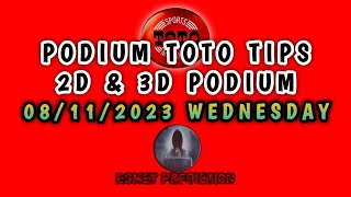 TOTO 4D PODIUM TIPS  08112023 [upl. by Schuh]