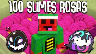 100 SLIMES ROSAS EN MINECRAFT VS 10 ALQUITRANES  SLIME RANCHER EN MINECRAFT [upl. by Etnahs]