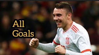 Iago Aspas All goals for Spain so far [upl. by Tisbee]