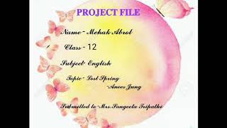 Investigatory Project Class 12 English KVKathuaLesson The Lost Spring [upl. by Rhoda]