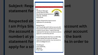 Application For Bank Statement  Application For Bank Statement For Scholarship  Bank Statement [upl. by Aryek]