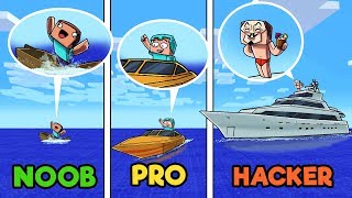 Minecraft  NOOB vs PRO vs HACKER  Boat Wars in Minecraft [upl. by Asiel582]