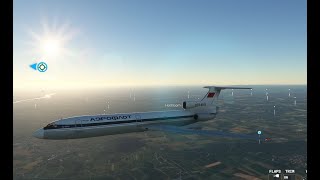 Flight with Аэрофло́т Tupolew 154 from Ramstein to Frankfurt [upl. by Tony]