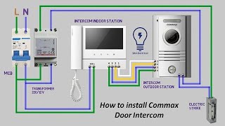 Wiring and connection of the commax video door phone  installation video phone commax [upl. by Saleem]