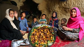 poor Mother with her daughters living in 2000 old yrs cave cooking unique liver recipe for family [upl. by Anned]