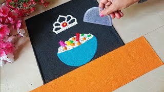 बोरन्हाण रांगोळी  easy bornan rangoli  sankrant rangoli  haldi kumkum rangoli  बोरणान रांगोळी [upl. by Atile28]