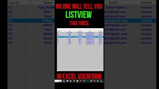 No One Tell You Listview Tricks  Excel vba  Userform excelvba excelapplication [upl. by Sudoeht]