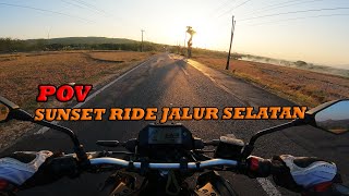 RIDING SUNSET JALAN LINTAS SELATAN JAWA  POV YAMAHA MT25 ORIGINAL SOUND ENGINE AND MUFFLER [upl. by Aderfla]