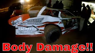 Body Damage At Hartwell Speedway Limited Late Model [upl. by Enitnemelc876]