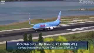 OOJAA Jetairfly Boeing 7378BKWL RWY 35 BACKTRACK at Kerkyra Airport Corfu CFU FULL HD [upl. by Seaddon]