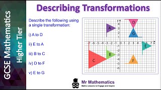 Describing Transformations  GCSE Maths  Mr Mathematics [upl. by Dressler]