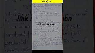 CatalysisCatalytic ReactionCatalystsBsc 2nd YearClass 12Catalysis Notes📝📝 short shorts [upl. by Ruthie]