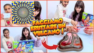 Alyssa ed Emilia Scienziate Eruzione Vulcano e 100 Esperimenti Clementoni [upl. by Drahnreb]