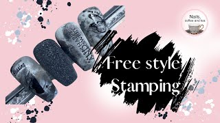 Nageldesign Tutorial  free style stamping [upl. by Ailaht]