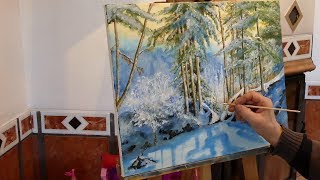 Malen mit Acrylfarben quotDer Schwarzwald im Winterquot [upl. by Im947]