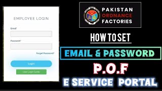 How to set password in POF E Service howto how pof eservice payslip wahcantt [upl. by Teerprah143]