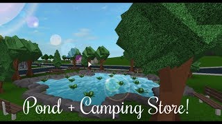 Muddis City  Pond And Camping Store BloxBurg SpeedBuild [upl. by Ainwat]