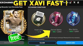 HOW TO GET ICON XAVI IN DAILY CHRONICLES EVENT GARNET BLUE HEART TOKENS IN EA FC FIFA MOBILE 24 25 [upl. by Dyrrej]