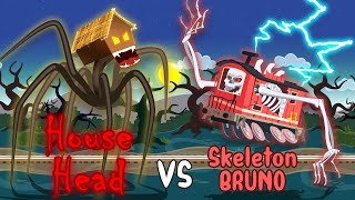 Skeleton Bruno VS House Head  Monster Battle soloanimation [upl. by Milore408]