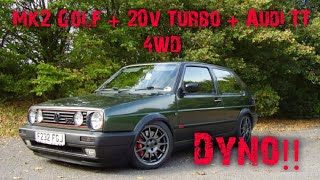 Mk2 Golf  20v Turbo  Audi TT 4WD on the Dyno [upl. by Esiuole552]