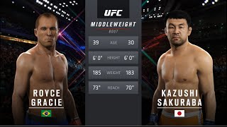 EA Sports UFC 2  Kazushi Sakuraba vs Royce Gracie Middleweight Bout  PS4 Gameplay [upl. by Anail]