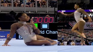 Simone Biles Slow Motion Floor Exercise FX Xfinity 2024 Championships Senior Women Session 2 Day 2 [upl. by Boycie]