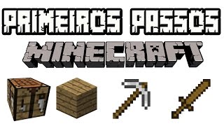 Primeiros passos Minecraft como fazer picareta espada e mesa de trabalho [upl. by Dysart]