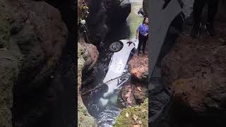 Panjim registered car falls in deep gorge at Collem tourist couple rescuedviralvideo shortvideo [upl. by Ylremik]