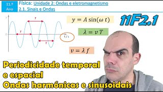 Periodicidade temporal e espacial  Ondas harmónicas e sinusoidais  11F21 [upl. by Kcor]