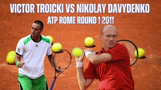 VICTOR TROICKI VS NIKOLAY DAVYDENKO  2011 MENS ROME ROUND 1 [upl. by Tuinenga45]