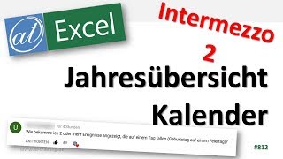 Jahresübersicht in Excel 2016 erstellen  Mehrere Einträge pro Zelle [upl. by Brackely138]