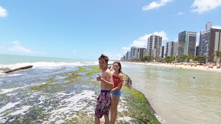 PRAIA DE BOA VIAGEM E PERIGOSO BANHO PISCINA TEM TUBARÃO RECIFE [upl. by Gabbie]