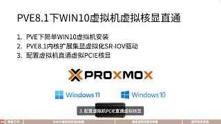 PVE8 1下WIN10虚拟机直通虚拟PCI核显 [upl. by Westlund]