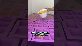 Pouring My Turmeric amp Lemon Oil Kojic Soap [upl. by Nuavahs]