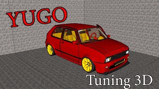 Yugo GTi zastava style 3D scetch upHot road Uzareni asfalt [upl. by Donnenfeld]