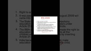 Right to education act 2009 RTE B Ed notes HPTET ctet pupilteacherspsychology notes [upl. by Leontyne766]