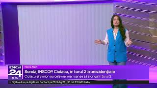 Sondaj INSCOP Cine intră în turul II la alegerile prezidențialeCum arată o finală Ciolacu  Simion [upl. by Maccarone300]