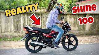 Honda Shine 100 👉🏻 Ride Review Power Break Comfort Reality 😱 honda shine 100cc 2023 [upl. by Drofhsa36]