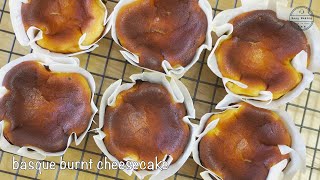 Basque Burnt Cheesecake  Mini Burnt Cheesecake  Secret ingredient ASMR [upl. by Agripina]